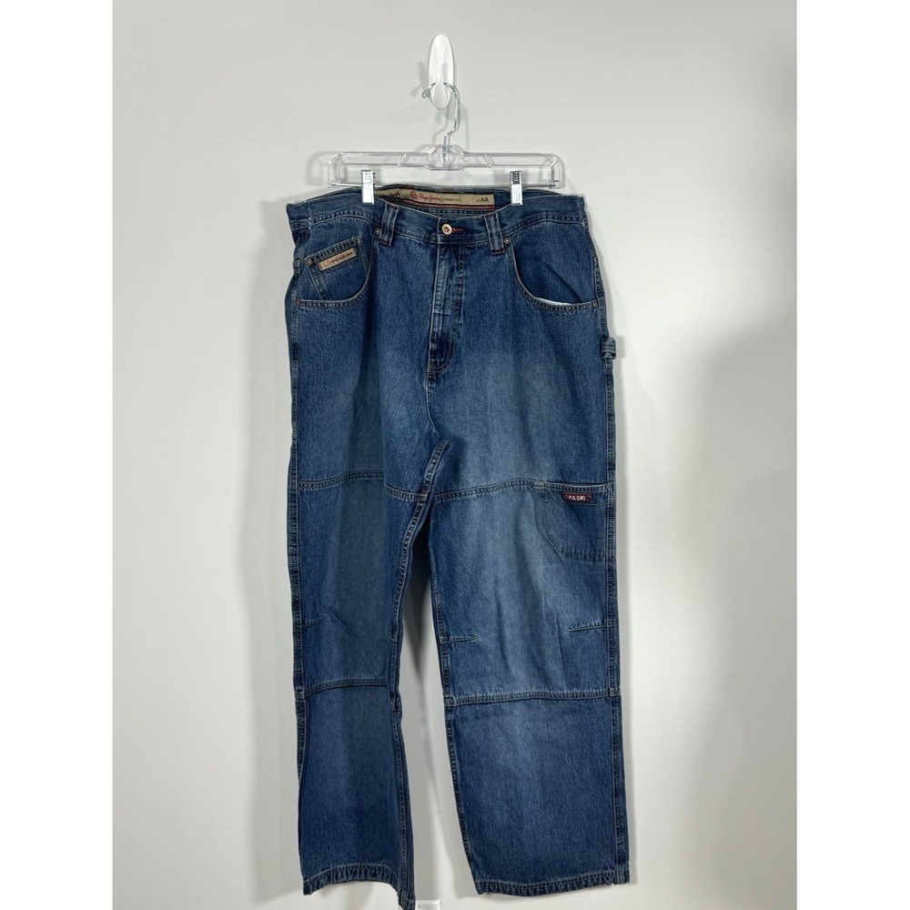 Pepe Jeans London 38x33 Carpenter Skater Jeans Y2K Baggy Utility Hip Hop Denim